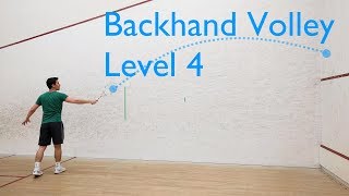 Squash  Backhand Volley  Level 4 [upl. by Magdau]