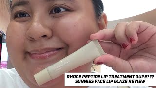 RHODE PEPTIDE LIP TREATMENT DUPE Sunnies Face Lip Glaze Lip Treatment Review [upl. by Dareen]