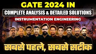 GATE 2024 Exam Analysis amp Paper Solutions  Instrumentation Engineering  सबसे पहले सबसे सटीक [upl. by Ylloj]