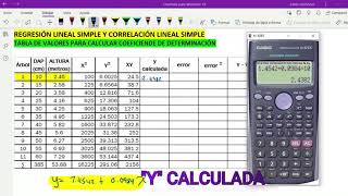 6 Y CALCULADA COEFICIENTE DE DETERMINACIÓN [upl. by Enyawud232]