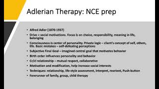 Adlerian Therapy NCE prep [upl. by Stanfield]