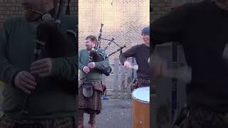 Scottish bagpipes amp drums group Clanadonia playing Spanish Eyes at Perth in Scotland shorts [upl. by Eydie943]