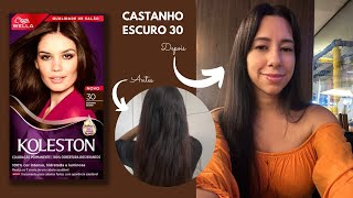 Pintando o cabelo de CASTANHO ESCURO 30 DA KOLESTON [upl. by Airlie]