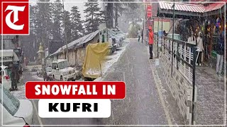 Kufri near Shimla gets first spell of snowfall [upl. by Nylime]