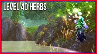 Level 40 Herb Farming Sungrass Firebloom Blindweed Gromsblood Purple Lotus Ghost Mushroom [upl. by Graehme]