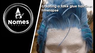 Lets style  How to create a fake glue hairline in a wig  timelapse  COSPLAY [upl. by Mayes59]