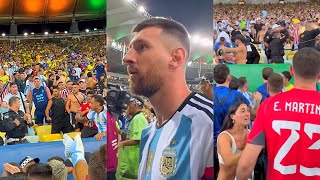 Messi Stops Fight Between Argentina vs Brazil Fans [upl. by Derwood]