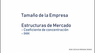 Tamaño de la Empresa y Estructuras de Mercado [upl. by Narat456]