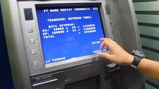 Cara Setor tunai di ATM BRI [upl. by Anoirtac801]