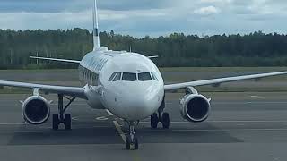 Finnair Airbus A321231 OHLZI taxiing to gate amp IAE V2500 engine shutdown [upl. by Akiemaj]