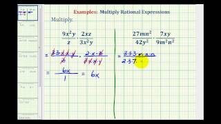 Ex 1 Multiply Rational Expressions  Monomials [upl. by Anselmi]