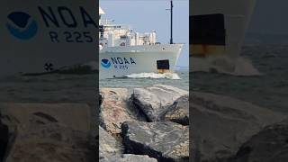 NOAA ON THE ROCKS🌊🌊ship sealife beautiful wow epic waves containership oiltanker [upl. by Tepper126]