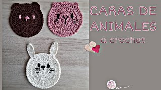 CARAS DE ANIMALES a crochet es muy fácil y queda muy divertido [upl. by Swen]