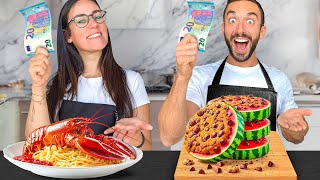 20€ A TESTA chi cucina il MENÙ MIGLIORE vs la MIA RAGAZZA [upl. by Aicetel]