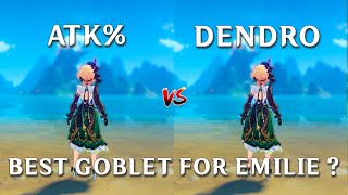 Emilie ATK Goblet VS Dendro DMG Bonus  Goblet  Best Build for Emilie Genshin Impact [upl. by Berty]