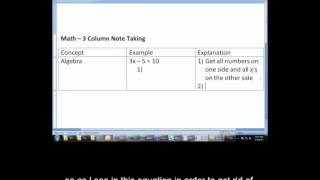 3 Column Note Taking For Math [upl. by Darce]