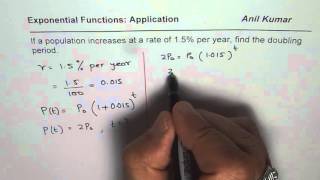 Find the Doubling Time of Exponential Growth [upl. by Aikar672]