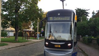 LVB Straßenbahn Leipzig Linie 11 nach Schkeuditz [upl. by Nnylesor412]