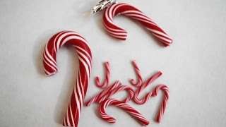 Miniature Candy Cane Tutorial Polymer Clay Candy Cane [upl. by Bak]