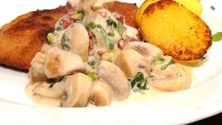 Champignon Rahm Sauce  Rezept Video  Anleitung [upl. by Ayekehs113]