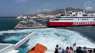 Minoan Lines Santorini Palace departing Naxos  ferry from Crete to Athens Greece Part 512 [upl. by Clawson676]