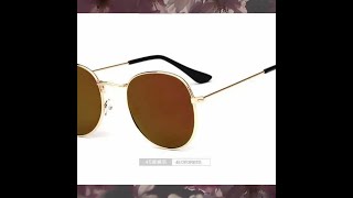 Small Retro Round Sunglasses Women Brand Designer Vintage Sun Glasses for female Eyewear Mirror R [upl. by Airdnalahs204]