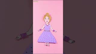 DIY Cute Paper Doll Dressup  Handmade Paper Doll Dress Idea  Paper Doll Purple Dress [upl. by Ainehta]