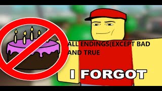 Roblox forget your friends birthday all endings except bad and true [upl. by Ltney]