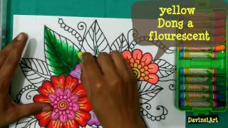 mewarnai bunga dengan crayon how to colouring flower tutorial mewarnai [upl. by Hedvig557]