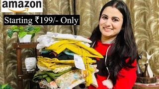 Must Have Amazon Kurta Set Haul Alia Cut Anarkali Kurta Shrug Kurta Palazzo Set Kurta Salwar [upl. by Sachs]