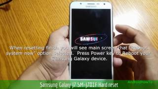 Samsung Galaxy J7 SMJ701F Hard reset [upl. by Adnorhs]