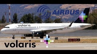 HD Volaris A320233 Skarklets N519VL Takeoff from San Jose International Airport [upl. by Ellenej]