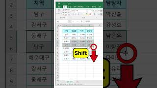 엑셀에서 shift키로 행열 추가하기 Excel 칼퇴 직장인 [upl. by Eselehs459]