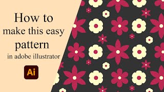 طريقة عمل نمط في الاليستريتور How to make an easy pattern in illustrator [upl. by Annyrb]