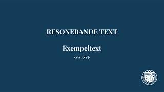 Resonerande text Exempeltext [upl. by Izogn]