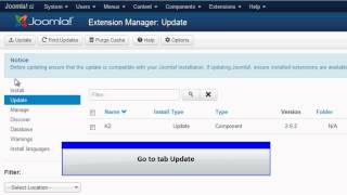 Joomla 30  Update Extension [upl. by Denn191]