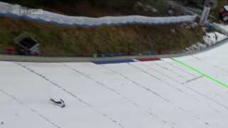 THOMAS MORGENSTERN HORROR CRASH  KULM 2014 HD [upl. by Yrffoeg]