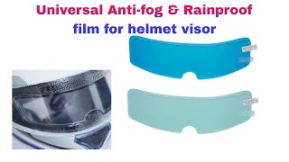 Negaor Helmet Clear AntiFog Film and Rainproof Rain Resistant Films for helmet visor antifog [upl. by Rambow919]