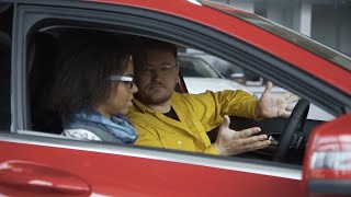 Multiracial Couple Exploring New Car Stock Video [upl. by Riplex]