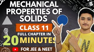 Mechanical Properties Of Solids Class 11  Physics  For JEE amp NEET  Full Revision In 20 Minutes [upl. by Desi449]