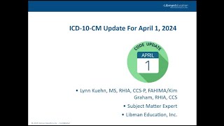 ICD10CM Code Updates for April 1 2024 [upl. by Ttennaj93]