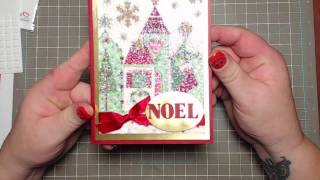 Christmas card using napkins and glitter [upl. by Anitsuga]