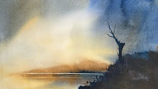 How to Paint an Abstract Landscape Watercolour [upl. by Wilda]