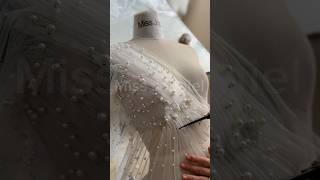 Making a corset beaded tulle midi dress with long sleeves dress hautecouture dress wedding [upl. by Angie]