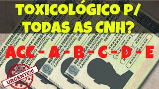 EXAME TOXICOLÓGICO OBRIGATÓRIO PARA TODAS AS CATEGORIAS DE CNH [upl. by Lucey]