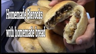 Homemade Bierocks With Homemade Bread  Meat And Cabbage Filling Rolls [upl. by Leiso]