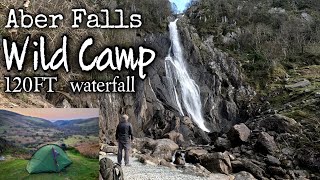 Wild Camping at Aber Falls Snowdonia Wales 120ft high waterfall [upl. by Pros291]