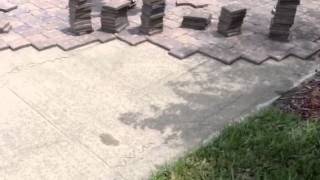 Installing 1quot Pavers Over Concrete [upl. by Llennahc]