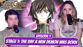 LELOUCH GAINS A POWER  Code Geass Couple Reaction  Ep 1 quotStage 1 The Day a New Demon Was Bornquot [upl. by Latsirc]