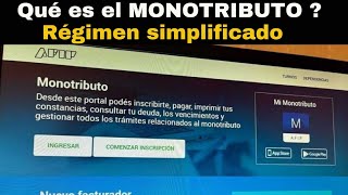 💼 MONOTRIBUTO QUE ES CONDICIONES RESTRICCIONES 📝 RÉGIMEN SIMPLIFICADO DE IMPUESTOS AFIP [upl. by Hannon]